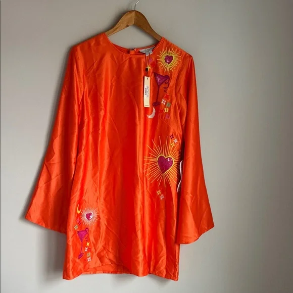 NEW Never Fully Dressed Orange Genesis Mini Dress 12 - Picture 3 of 12